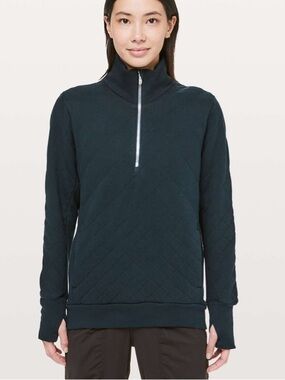 lululemon athletica Quilted Half-Zip Forever Warm Pullover - Nocturnal Teal